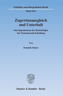 E-Book (pdf) Zugewinnausgleich und Unterhalt. von Dominik Balzer