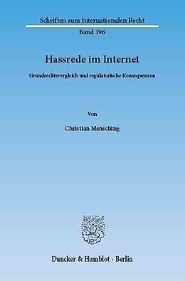 E-Book (pdf) Hassrede im Internet. von Christian Mensching