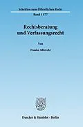 E-Book (pdf) Rechtsberatung und Verfassungsrecht. von Frauke Albrecht