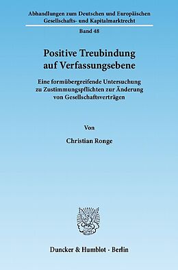 E-Book (pdf) Positive Treubindung auf Verfassungsebene. von Christian Ronge