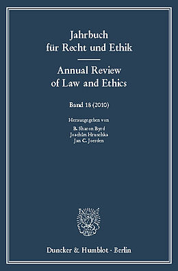 E-Book (pdf) Jahrbuch für Recht und Ethik / Annual Review of Law and Ethics. von 