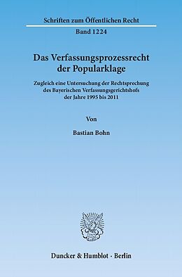 E-Book (pdf) Das Verfassungsprozessrecht der Popularklage. von Bastian Bohn
