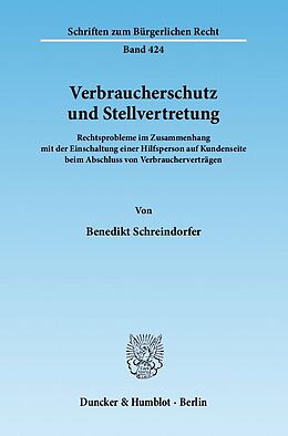 E-Book (pdf) Verbraucherschutz und Stellvertretung. von Benedikt Schreindorfer