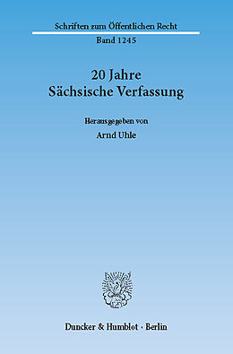 E-Book (pdf) 20 Jahre Sächsische Verfassung. von 