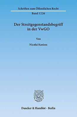 E-Book (pdf) Der Streitgegenstandsbegriff in der VwGO. von Nicolai Kaniess