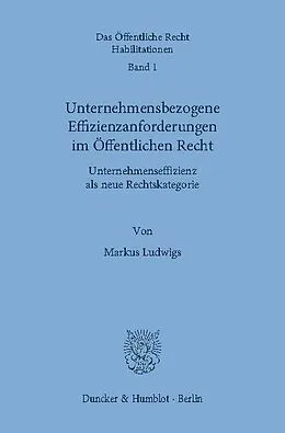 E-Book (pdf) Unternehmensbezogene Effizienzanforderungen im Öffentlichen Recht. von Markus Ludwigs