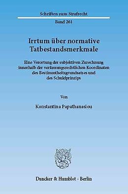 E-Book (pdf) Irrtum über normative Tatbestandsmerkmale. von Konstantina Papathanasiou