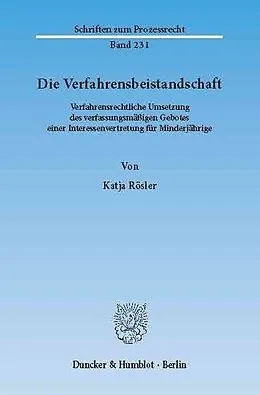 E-Book (pdf) Die Verfahrensbeistandschaft. von Katja Rösler