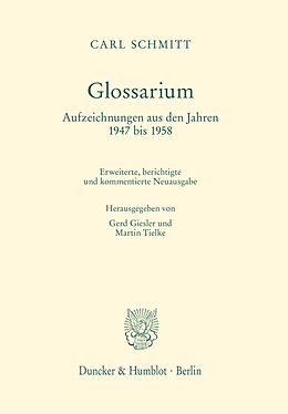 E-Book (pdf) Glossarium. von Carl Schmitt