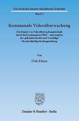 E-Book (pdf) Kommunale Videoüberwachung. von Dirk Zitzen