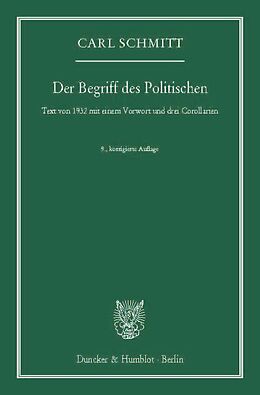 E-Book (pdf) Der Begriff des Politischen. von Carl Schmitt