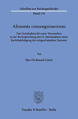 E-Book (pdf) Alimenta consanguineorum. von Max-Ferdinand Schulz