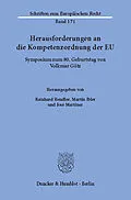 E-Book (pdf) Herausforderungen an die Kompetenzordnung der EU. von 