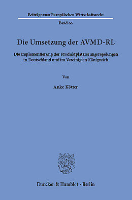 E-Book (pdf) Die Umsetzung der AVMD-RL. von Anke Kötter