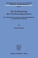 E-Book (pdf) Das Rechtsprinzip des Verwässerungsschutzes. von Patrick Reiswich