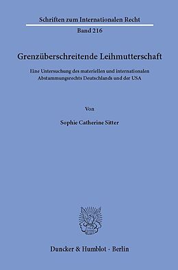 E-Book (pdf) Grenzüberschreitende Leihmutterschaft. von Sophie Catherine Sitter