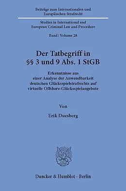 E-Book (pdf) Der Tatbegriff in §§ 3 und 9 Abs. 1 StGB. von Erik Duesberg