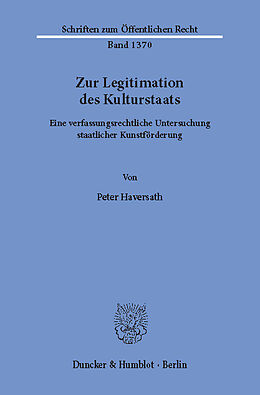 E-Book (pdf) Zur Legitimation des Kulturstaats. von Peter Haversath