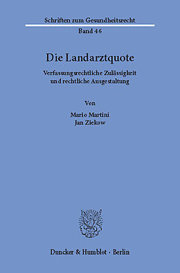 E-Book (pdf) Die Landarztquote. von Jan Ziekow