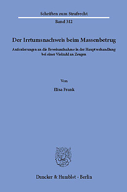 E-Book (pdf) Der Irrtumsnachweis beim Massenbetrug. von Elisa Frank