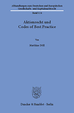 E-Book (pdf) Aktienrecht und Codes of Best Practice. von Matthias Döll