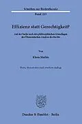 E-Book (pdf) Effizienz statt Gerechtigkeit? von Klaus Mathis