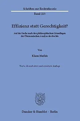 E-Book (pdf) Effizienz statt Gerechtigkeit? von Klaus Mathis
