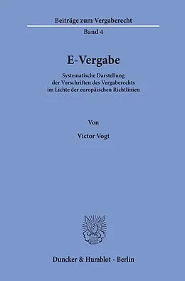 E-Book (pdf) E-Vergabe. von Victor Vogt
