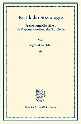 E-Book (pdf) Kritik der Soziologie. von Siegfried Landshut