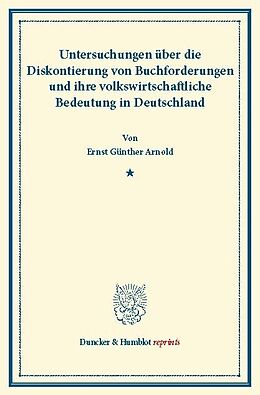 E-Book (pdf) Untersuchungen über die Diskontierung von Buchforderungen von Ernst Günther Arnold