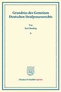 E-Book (pdf) Grundriss des Gemeinen Deutschen Strafprocessrechts. von Karl Binding