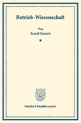 E-Book (pdf) Betrieb-Wissenschaft. von Rudolf Dietrich