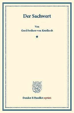 E-Book (pdf) Der Sachwert. von Gerd Frhr. von Ketelhodt