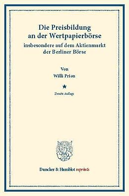 E-Book (pdf) Die Preisbildung an der Wertpapierbörse von Willi Prion