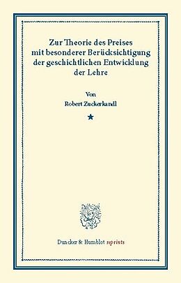 E-Book (pdf) Zur Theorie des Preises von Robert Zuckerkandl