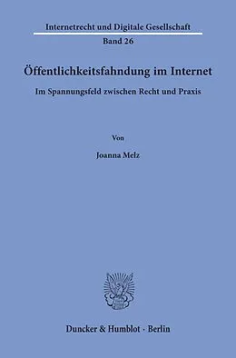 E-Book (pdf) Öffentlichkeitsfahndung im Internet. von Joanna Melz