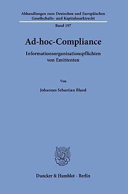 E-Book (pdf) Ad-hoc-Compliance. von Johannes Sebastian Blassl