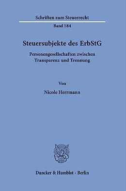 E-Book (pdf) Steuersubjekte des ErbStG. von Nicole Herrmann