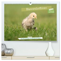 Kalender (Kal) Bauernhoftiere - Von Klein bis Groß, mit Fell und mit Federn. (hochwertiger Premium Wandkalender 2025 DIN A2 quer), Kunstdruck in Hochglanz von Angela Merk