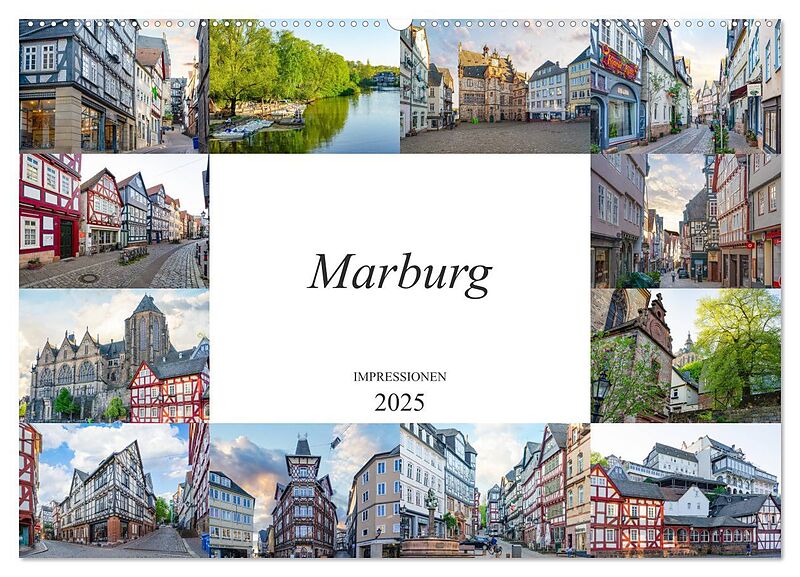 Marburg Impressionen (Wandkalender 2025 DIN A2 quer), CALVENDO Monatskalender