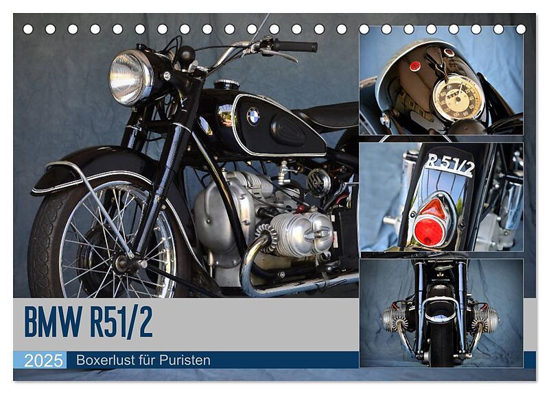 BMW R 51/2 (Tischkalender 2025 DIN A5 quer), CALVENDO Monatskalender