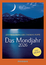 Kalender Das Mondjahr 2026 - s/w Taschenkalender von Johanna Paungger, Thomas Poppe