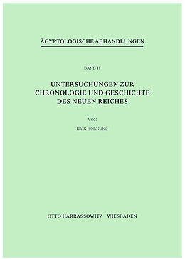 Kartonierter Einband Untersuchungen zur Chronologie und Geschichte des Neuen Reiches von Erik Hornung