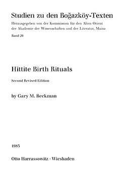 Kartonierter Einband Hittite Birth Rituals von Gary M Beckmann