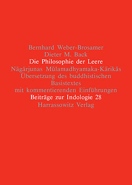 Kartonierter Einband Die Philosophie der Leere von Bernhard Weber-Brosamer, Dieter M Back