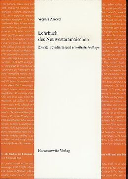 Kartonierter Einband Lehrbuch des Neuwestaramäischen von Werner Arnold