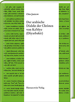 Fester Einband Der arabische Dialekt der Christen von Kabye (Diyarbakir) von Otto Jastrow