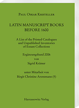 Kartonierter Einband Latin Manuscript Books before 1600 von Paul O. Kristeller