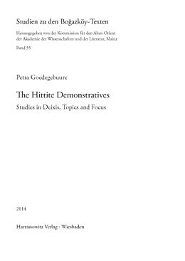 eBook (pdf) The Hittite Demonstratives de Petra Goedegebuure