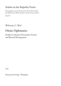 eBook (pdf) Hittite Diplomatics de Willemijn J. I. Waal
